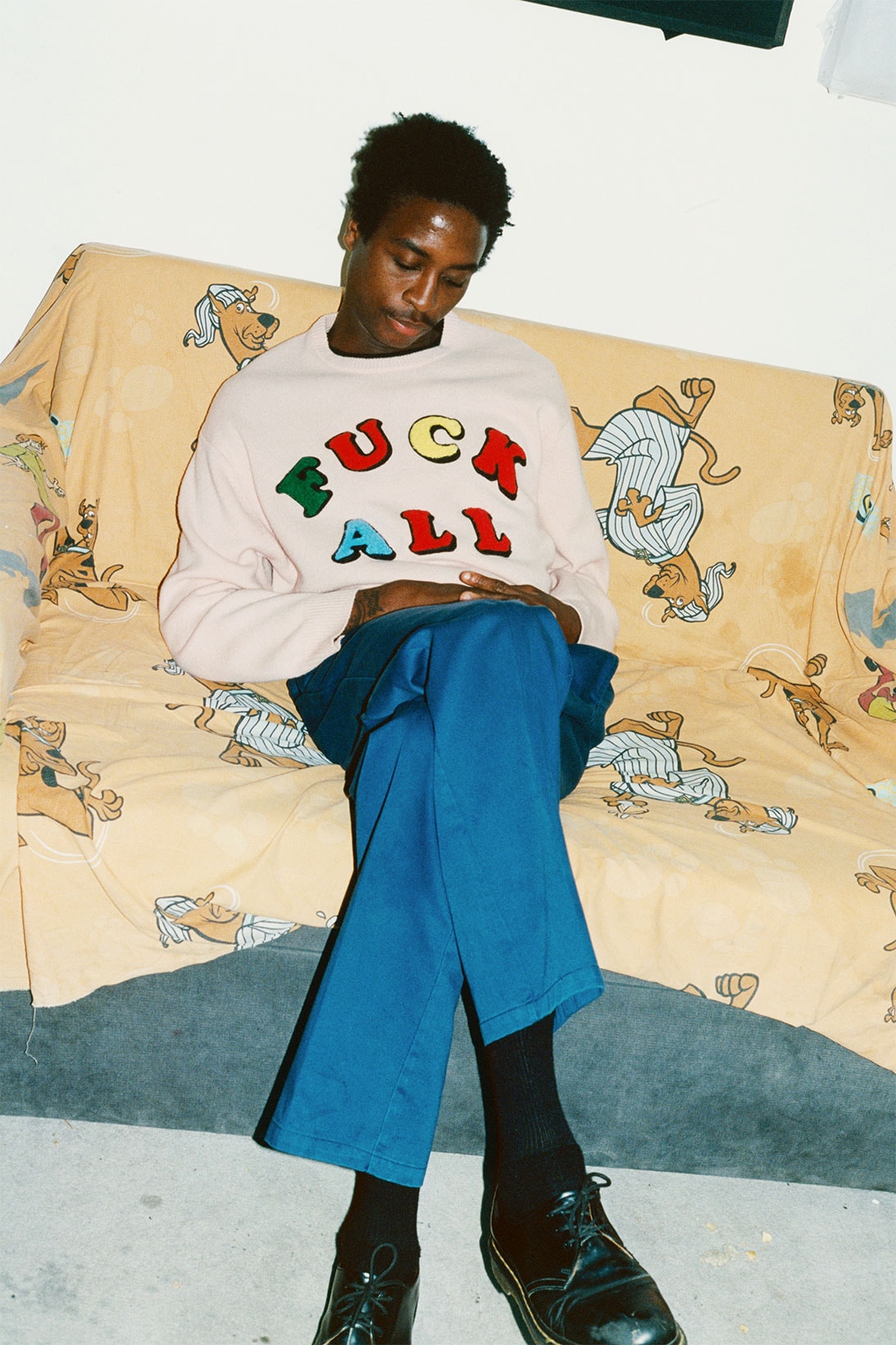 supreme jamie reid spring 2021 collection fuck all sweater jeans