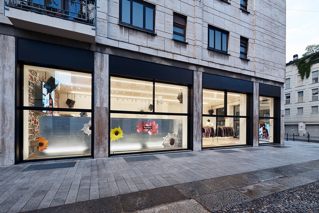 supreme milan italy flagship store exterior display window