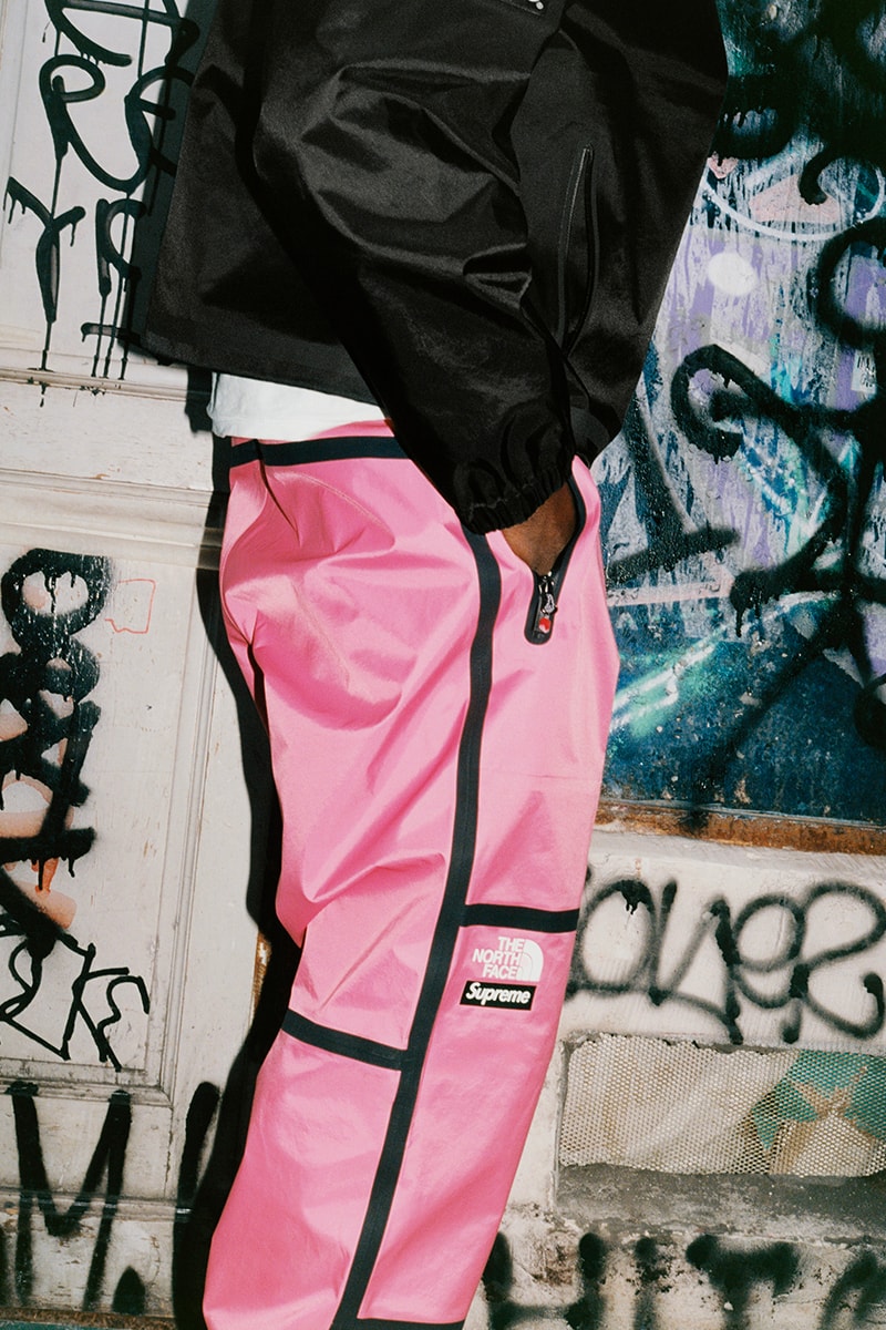 supreme the north face tnf spring 2021 collaboration pink black track pants