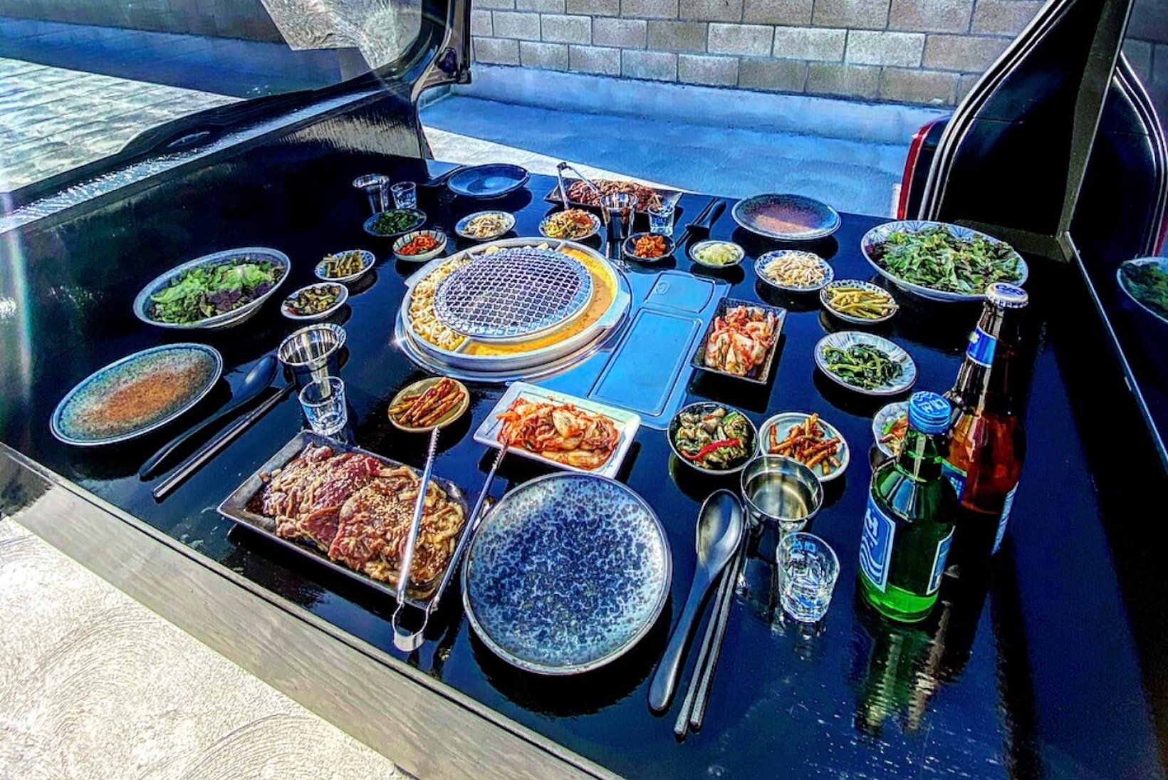 the korean bbq car chef chris oh rent food meat drinks vegetables