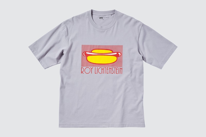 uniqlo ut roy lichtenstein american pop art collaboration t-shirts gray hot dog