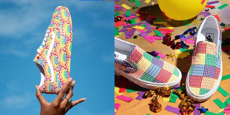 pride rainbow bottom vans