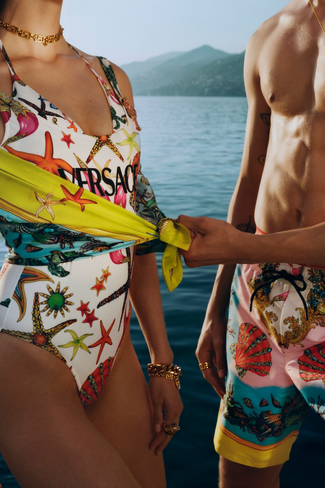 Versace La Vacanza Summer Beach Campaign Swimwear Bikini Swimsuit Donatella Versace 