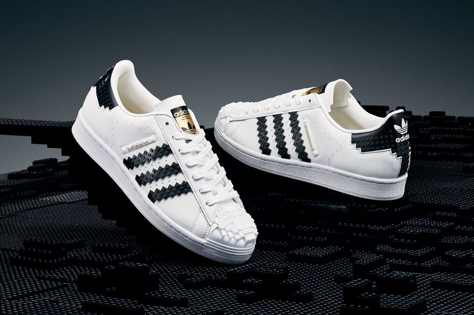 adidas originals lego superstar sneakers collaboration 10282 white black classic