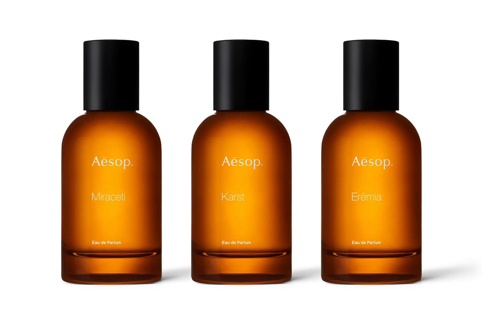 aesop perfumes fragrances new scents miraceti karst eremia bottles