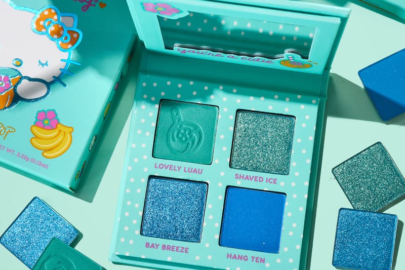 Hello Kitty ColourPop Tropical Escape Collection eyeshadow palettes blue