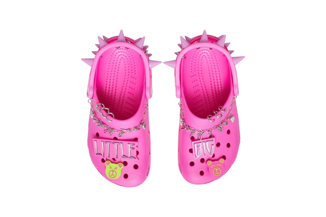 crocs little big classic clog pink collaboration russian punk pop rave group footwear