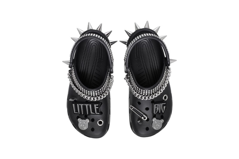 crocs little big classic clog black collaboration russian punk pop rave group footwear