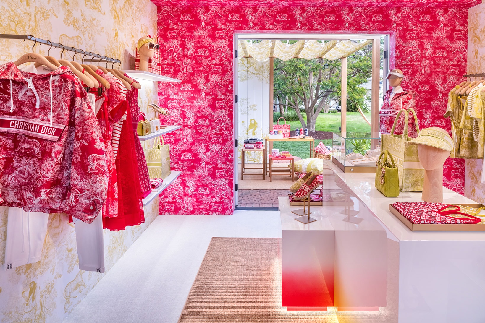 dioriviera capsule collection rosewood miramar beach pop-up store montecito pink interior