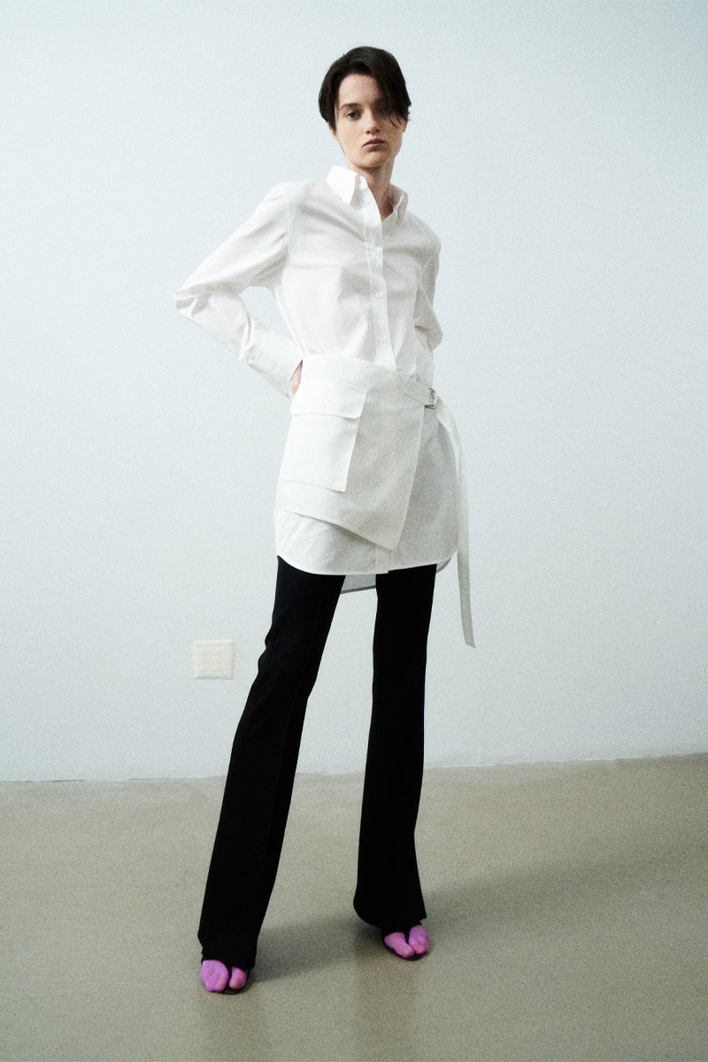 helmut lang resort 2022 collection lookbook shirt trousers