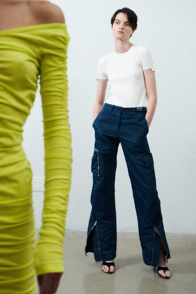 helmut lang resort 2022 collection lookbook dress tee pants trousers