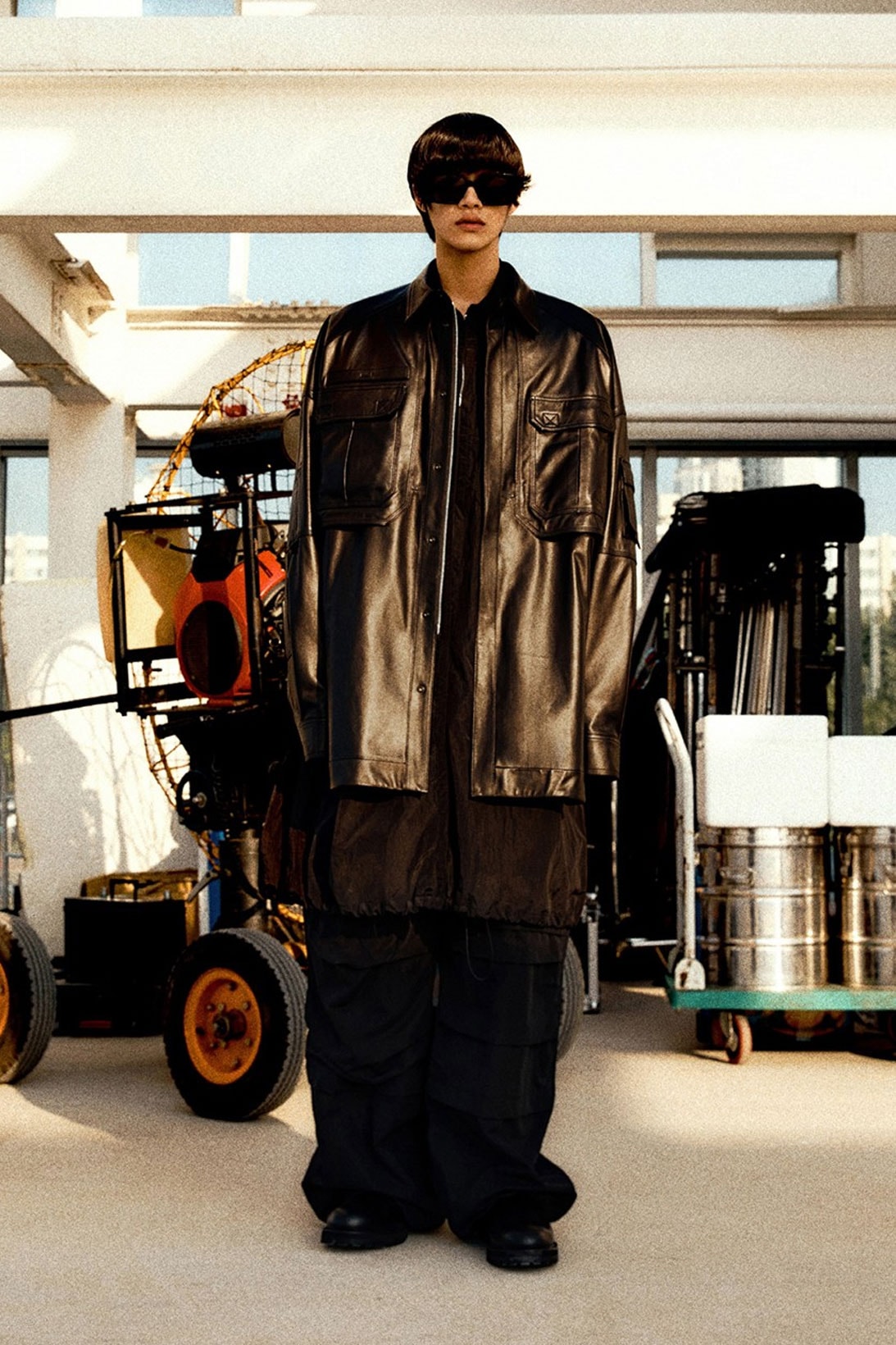 Juun.J Spring/Summer 2022 SS22 Collection Code Kunst AOMG You Get Off Leather Jacket Outerwear Oversized