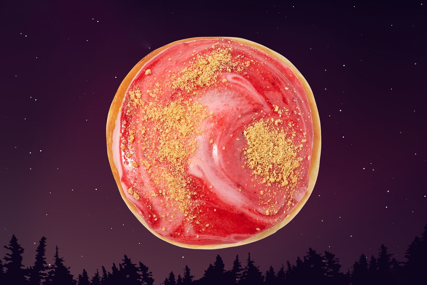 Krispy Kreme Strawberry Supermoon Donut Food Dessert Full Moon