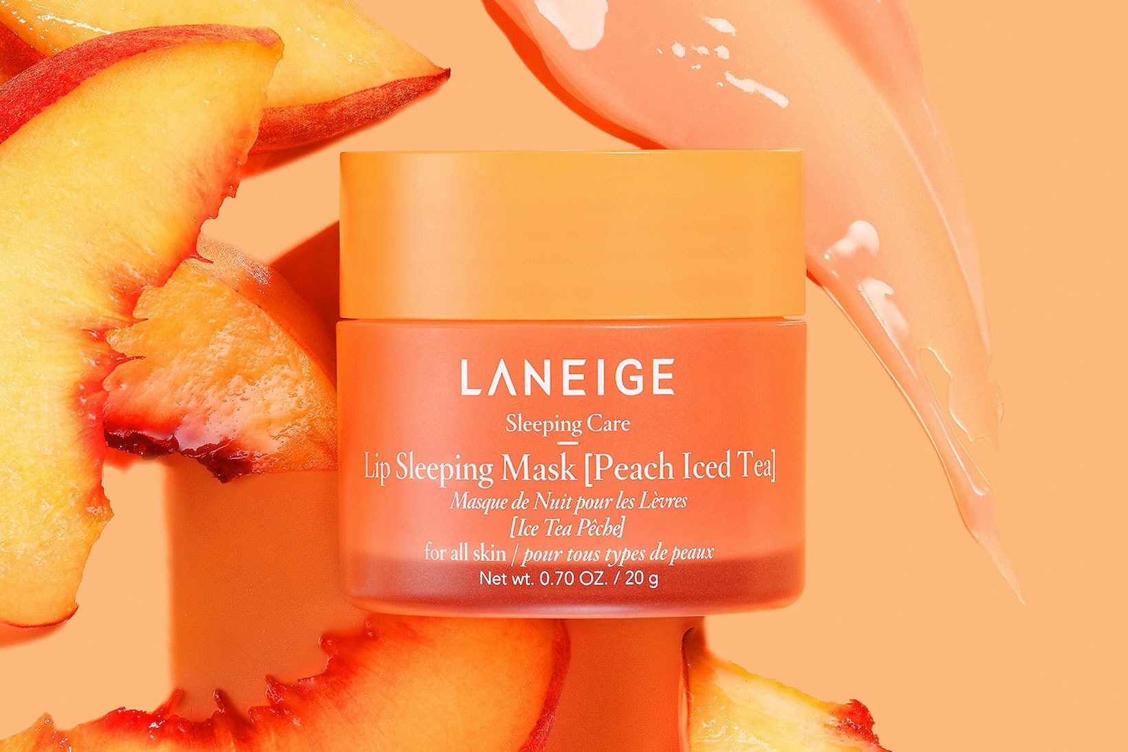 laneige lip sleeping mask peach iced tea orange bottle fruit