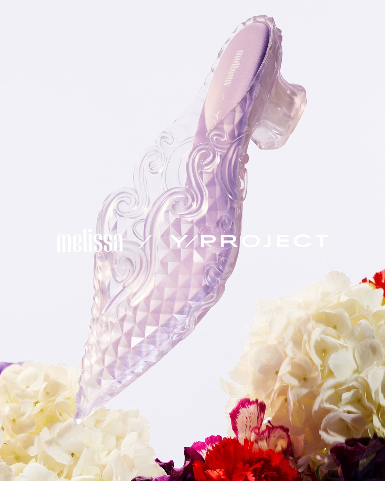 melissa y/project collabration jelly mules shoes transparent flowers