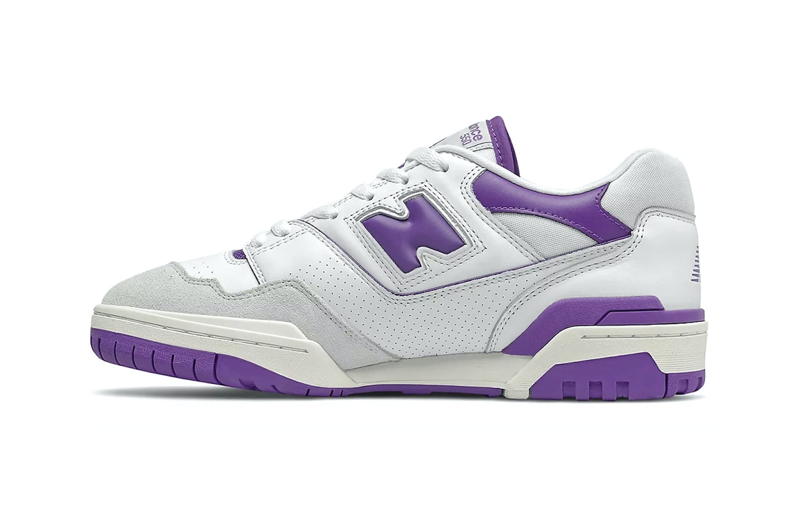 new balance nb 550 purple white colorway sneakers footwear kicks shoes lateral