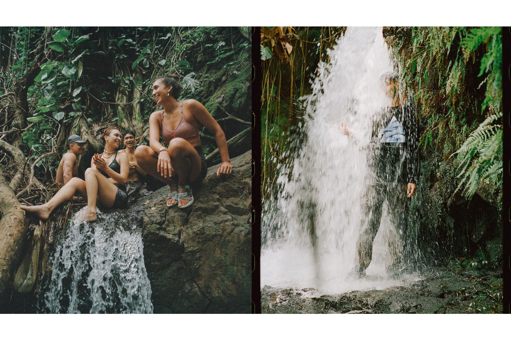 nike acg summer collection sustainable outdoor jackets waterfall hawaii