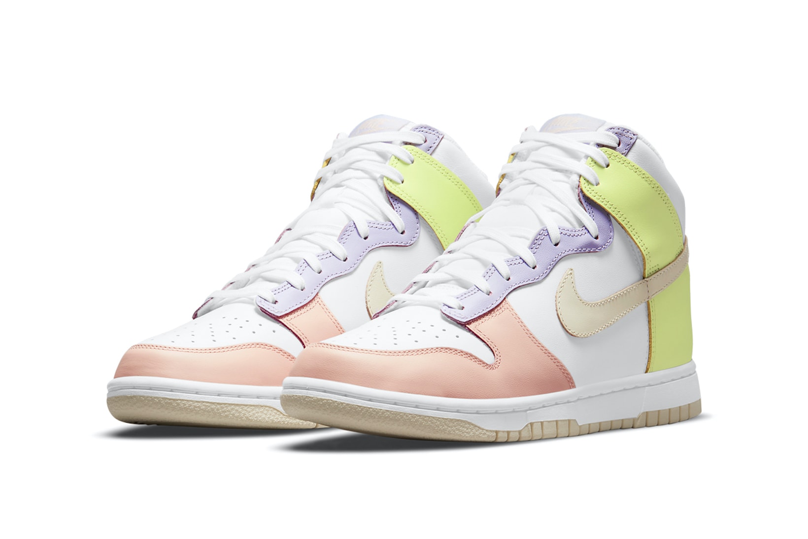 Nike Women's Dunk High Lemon Twist Sneakers Footwear Shoes Kicks Yellow Pink White Purple Lateral