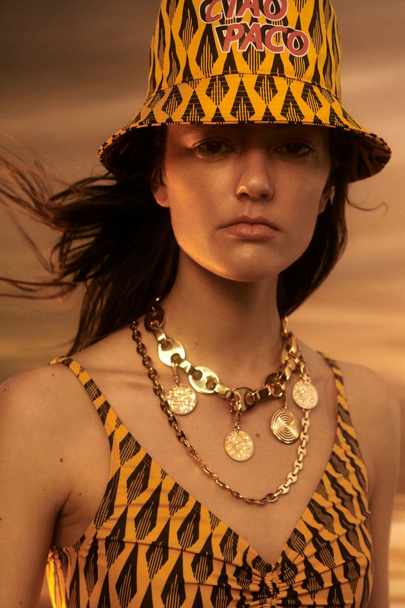 ciao paco rabanne summer capsule collection bucket hat necklace chain