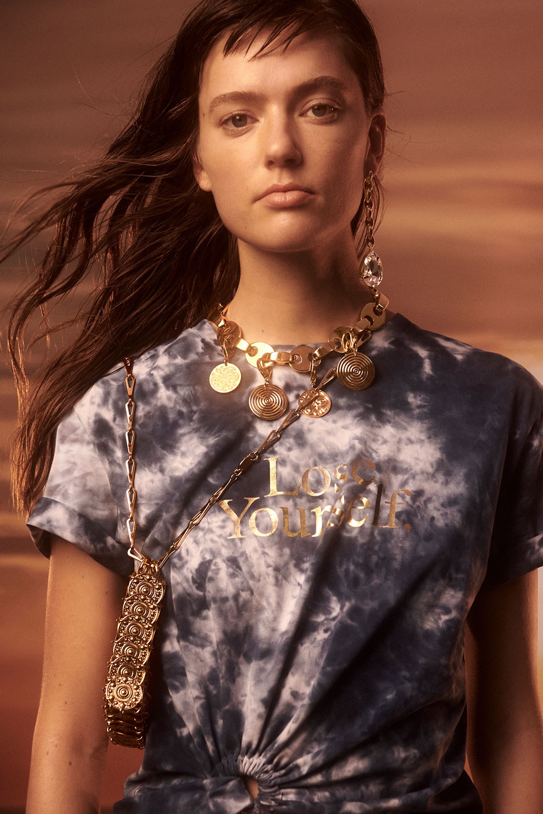 ciao paco rabanne summer capsule collection tie dye lose yourself t-shirt necklaces bag jewelry