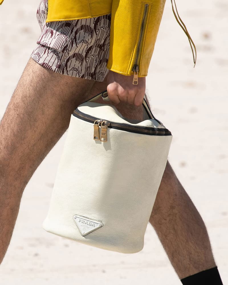 prada spring summer 2022 ss22 menswear raf simons miuccia accessories beach bag