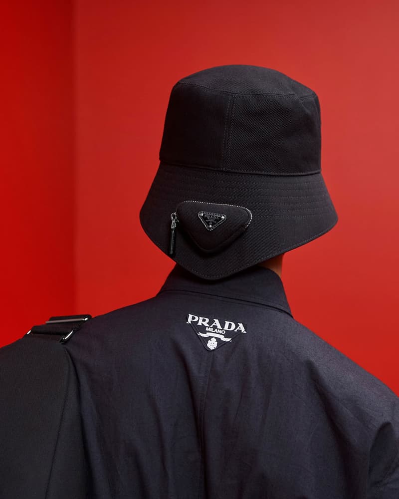 prada spring summer 2022 ss22 menswear raf simons miuccia accessories bucket hats