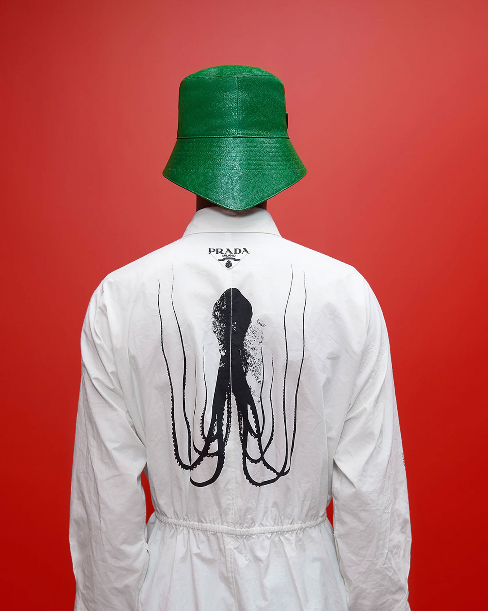 prada spring summer 2022 ss22 menswear raf simons miuccia accessories bucket hats green octopus shirt