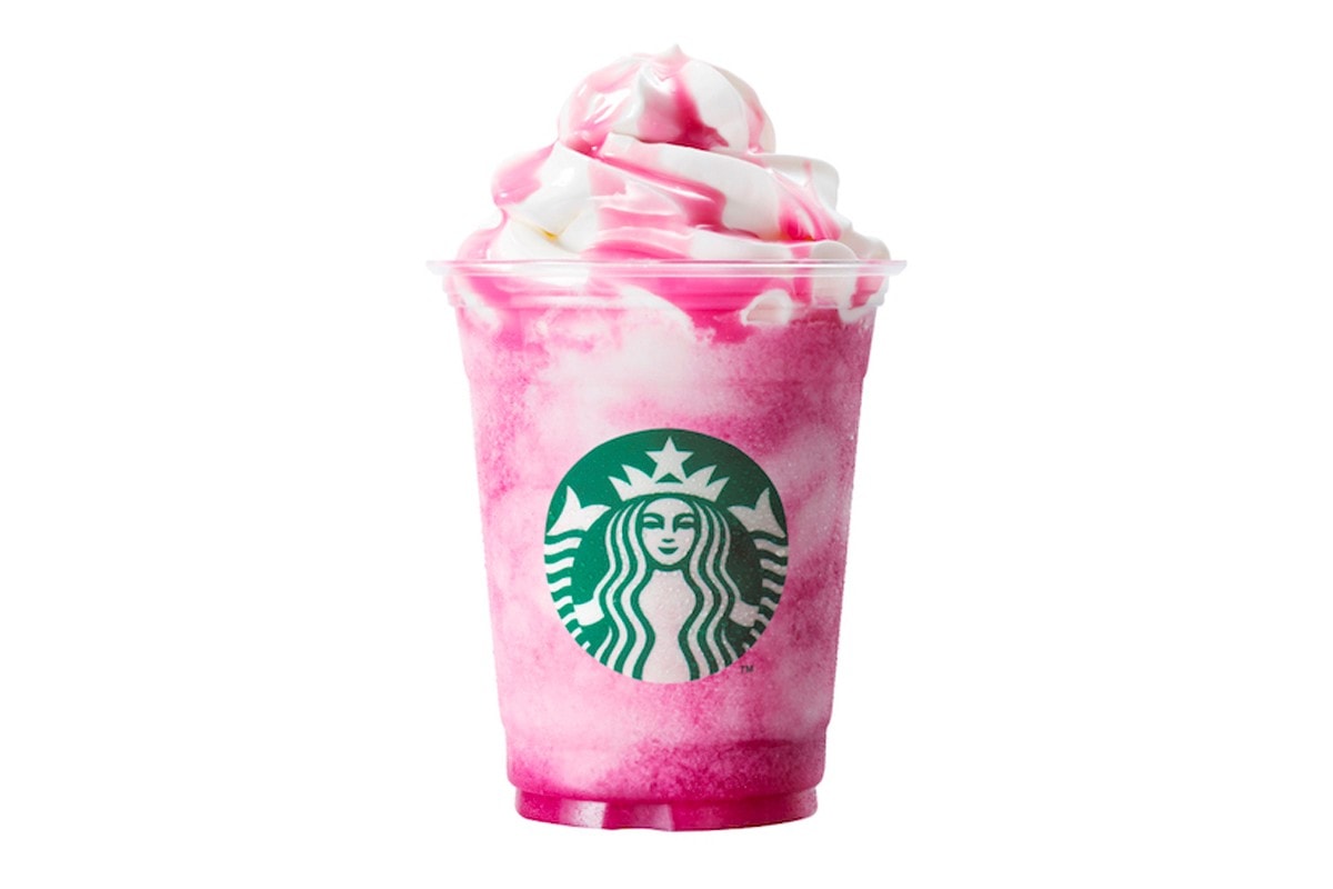 New China Starbucks Frappuccino Green Sakura Pink Double Drink