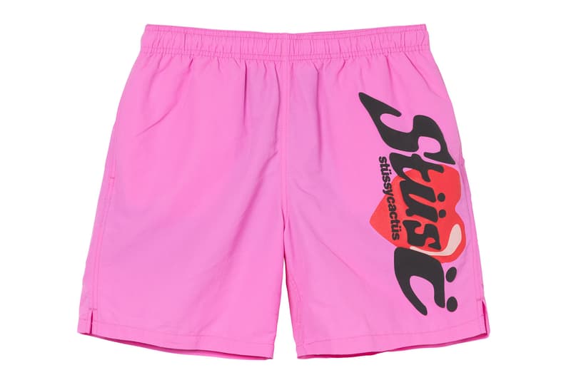 stussy cactus plant flea market cpfm collaboration shorts pink