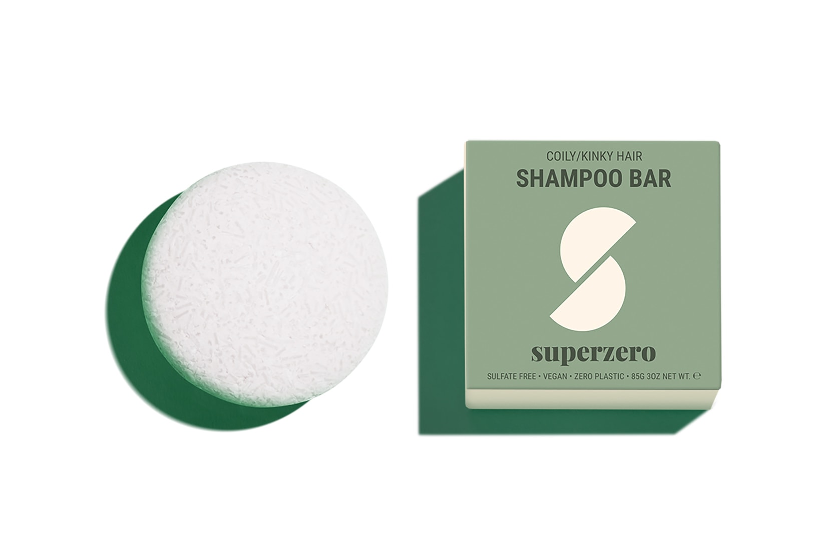 SUPERZERO Kinky Coily Textured Hair Shampoo Bar Sustainable Vegan