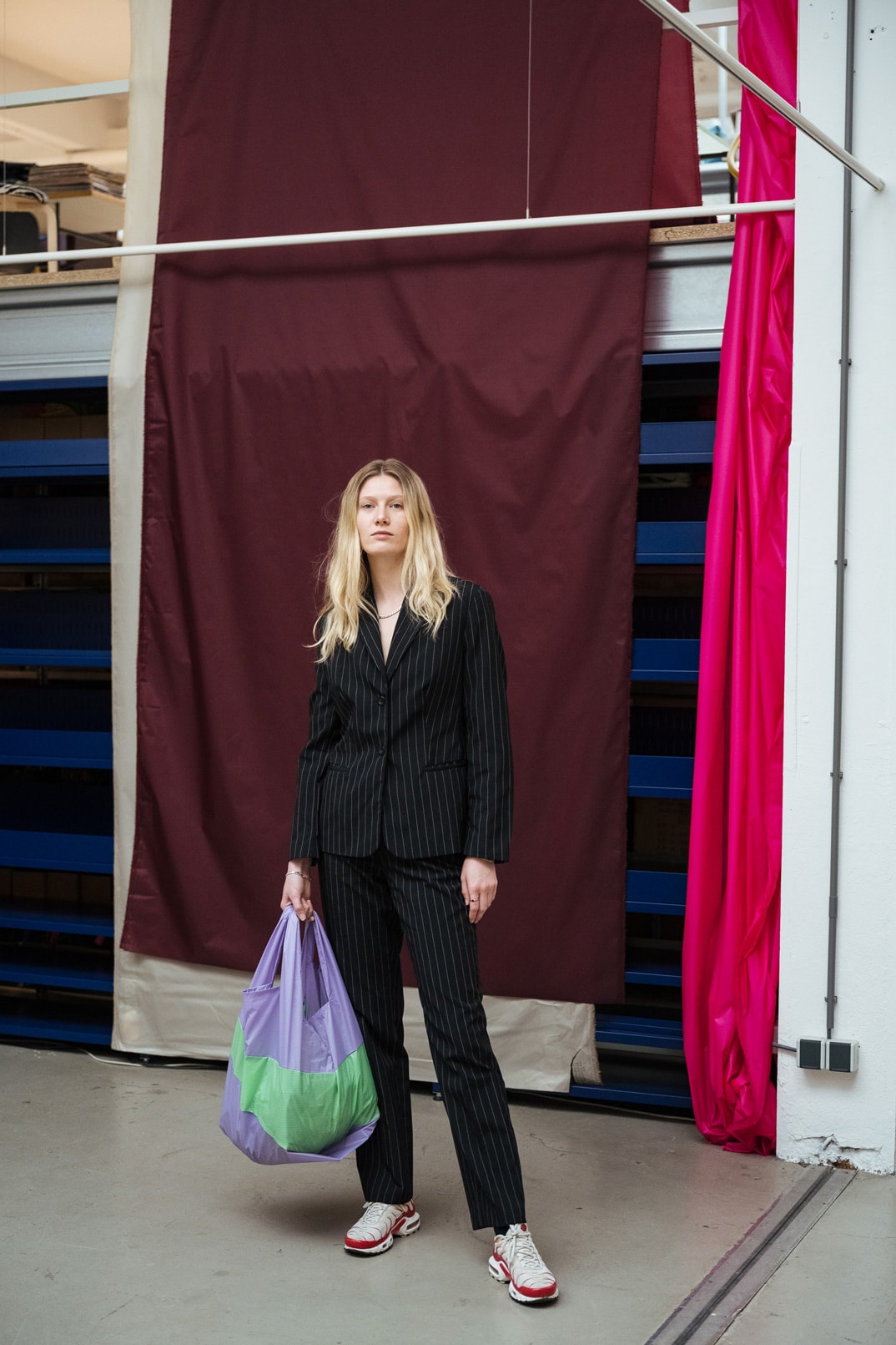 SUSAN BIJL New Shopping Bag Reusable Sustainable Grocery Nylon Rotterdam The Netherlands Dutch Designer Purple Green