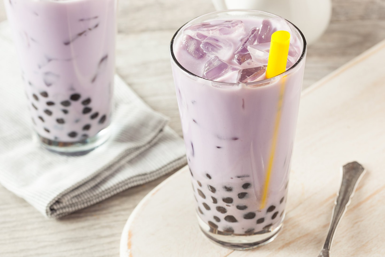 taro milk boba bubble tea drink beverage purple