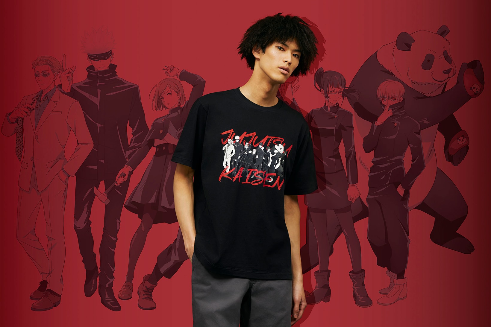 Jujutsu Kaisen UNIQLO UT Tee T Shirt Collaboration Anime Manga Black