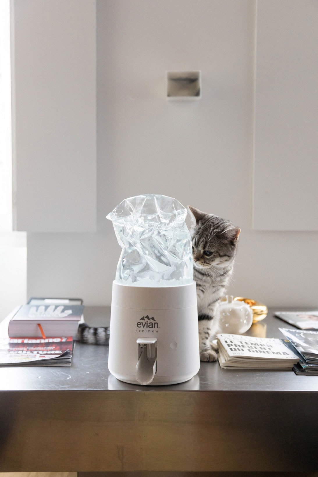 virgil abloh renew water fountain design sustainable cat