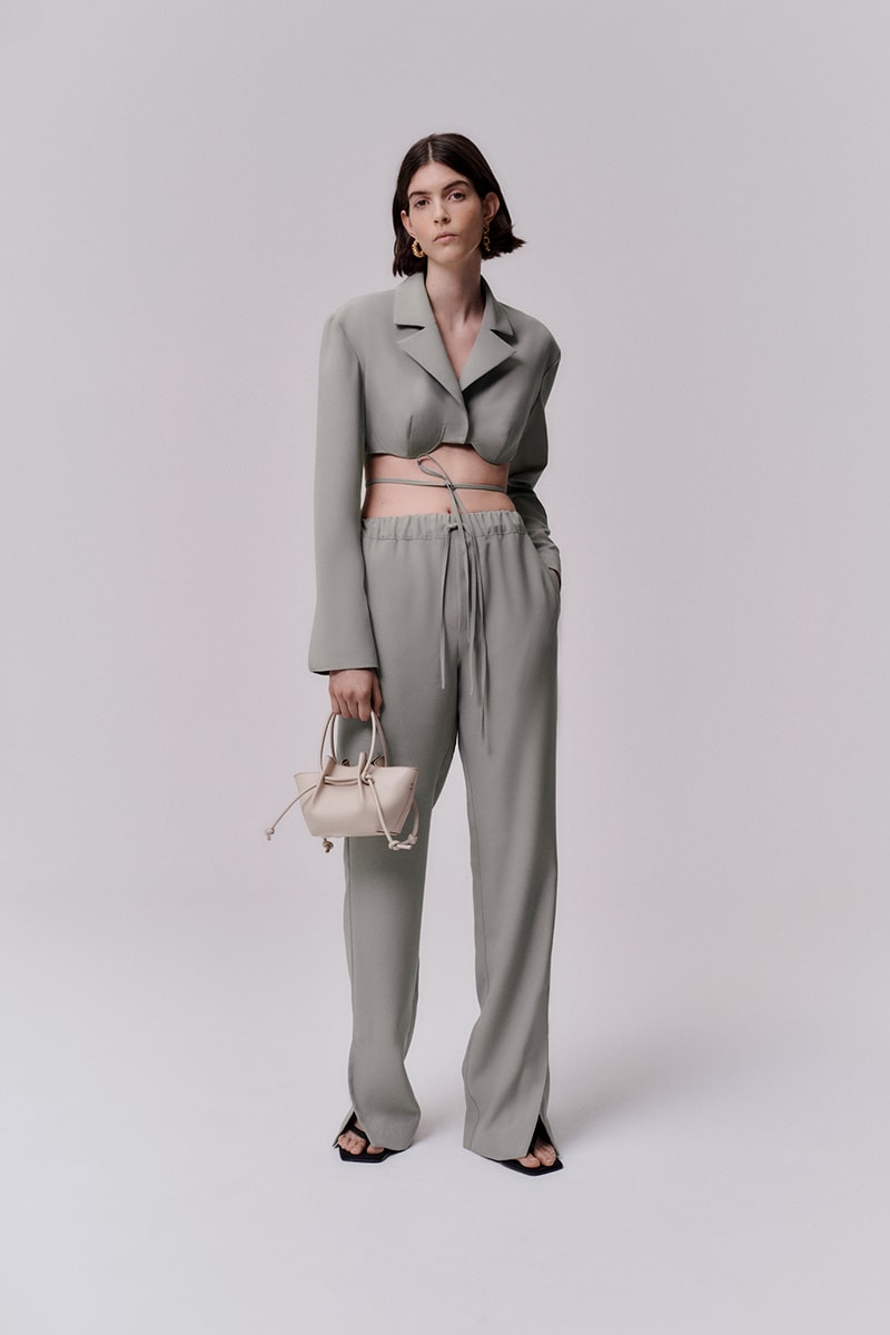 yuzefi fall winter ready to wear collection lookbook sustainable crop top pants bag