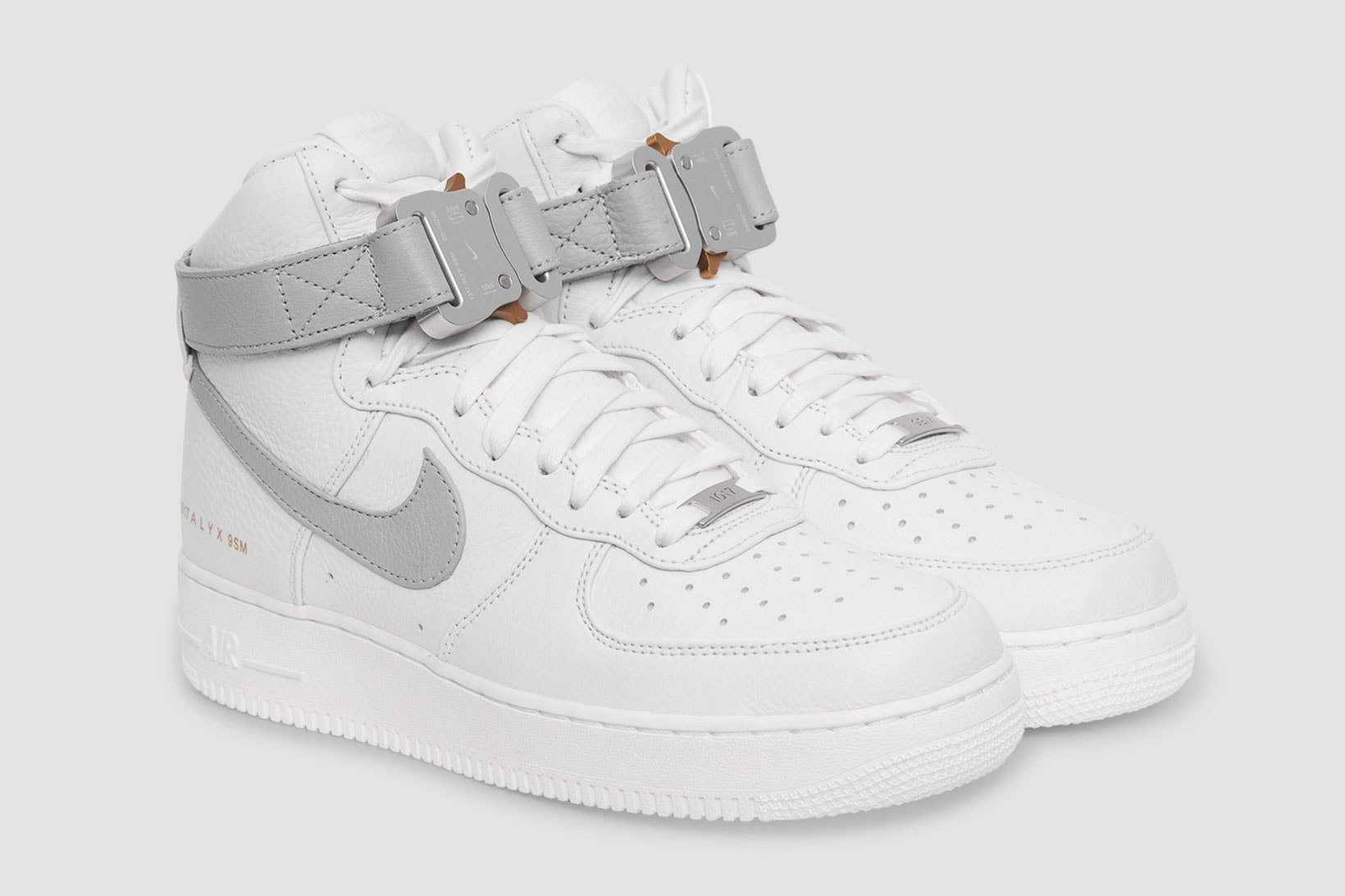 1017 alyx 9sm nike air force 1 af1 white gray official look rollercoaster buckle