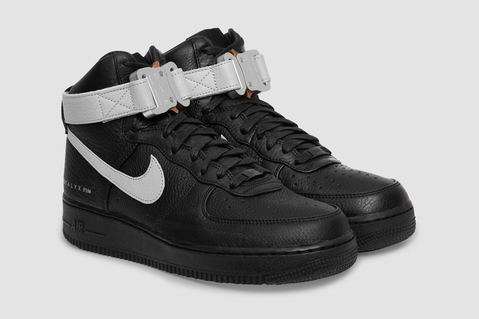 1017 alyx 9sm nike air force 1 af1 black gray official look rollercoaster buckle