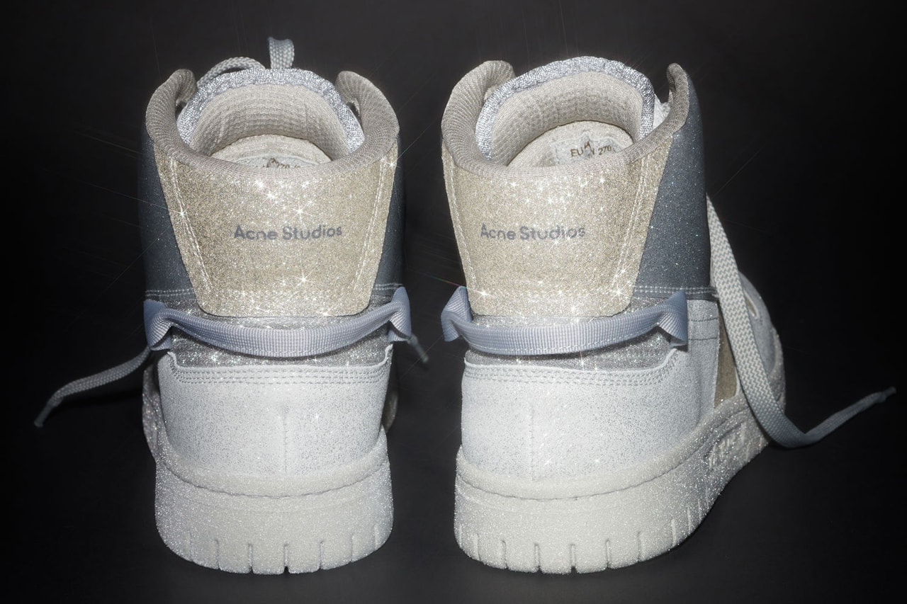 Acne Studios 08STHLM High Glitter Sneakers Footwear Shoes Kicks White Silver Gray