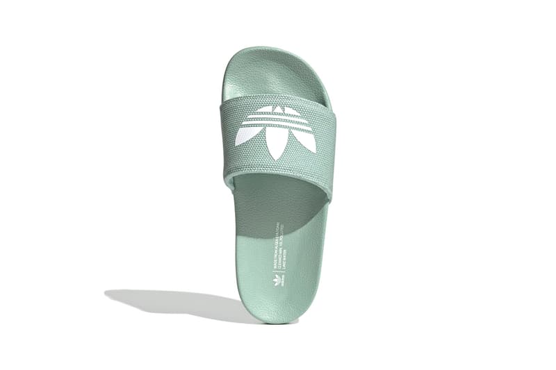 adidas Adilette Lite Slides Hazy Green Cloud White Footwear