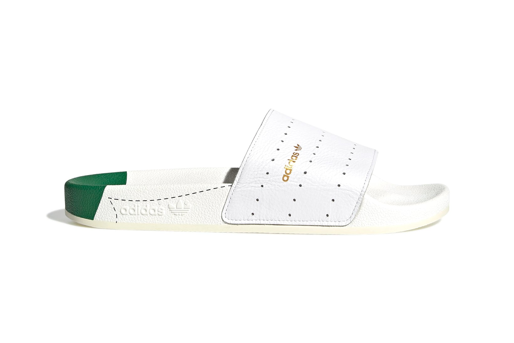 adidas originals adilette stan smith white green slides footwear