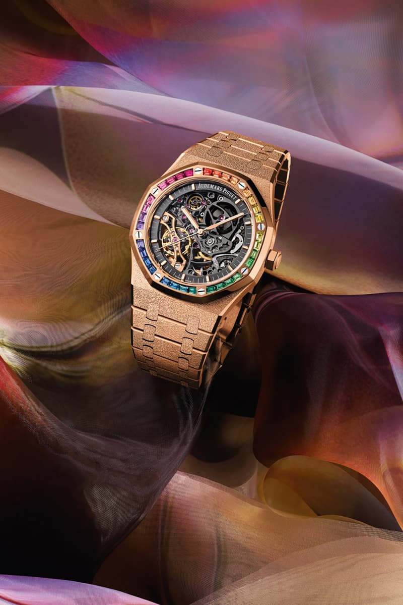 Audemars Piguet Royal Oak Womens Watches Self Winding Black Frosted Gold Double Balance Wheel Openworked