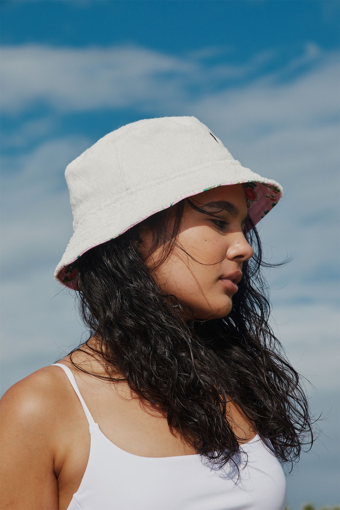 Ceremonia Latinx Clean Haircare Brand Terrycloth Capsule Collection Apparel bucket Hat Reversible