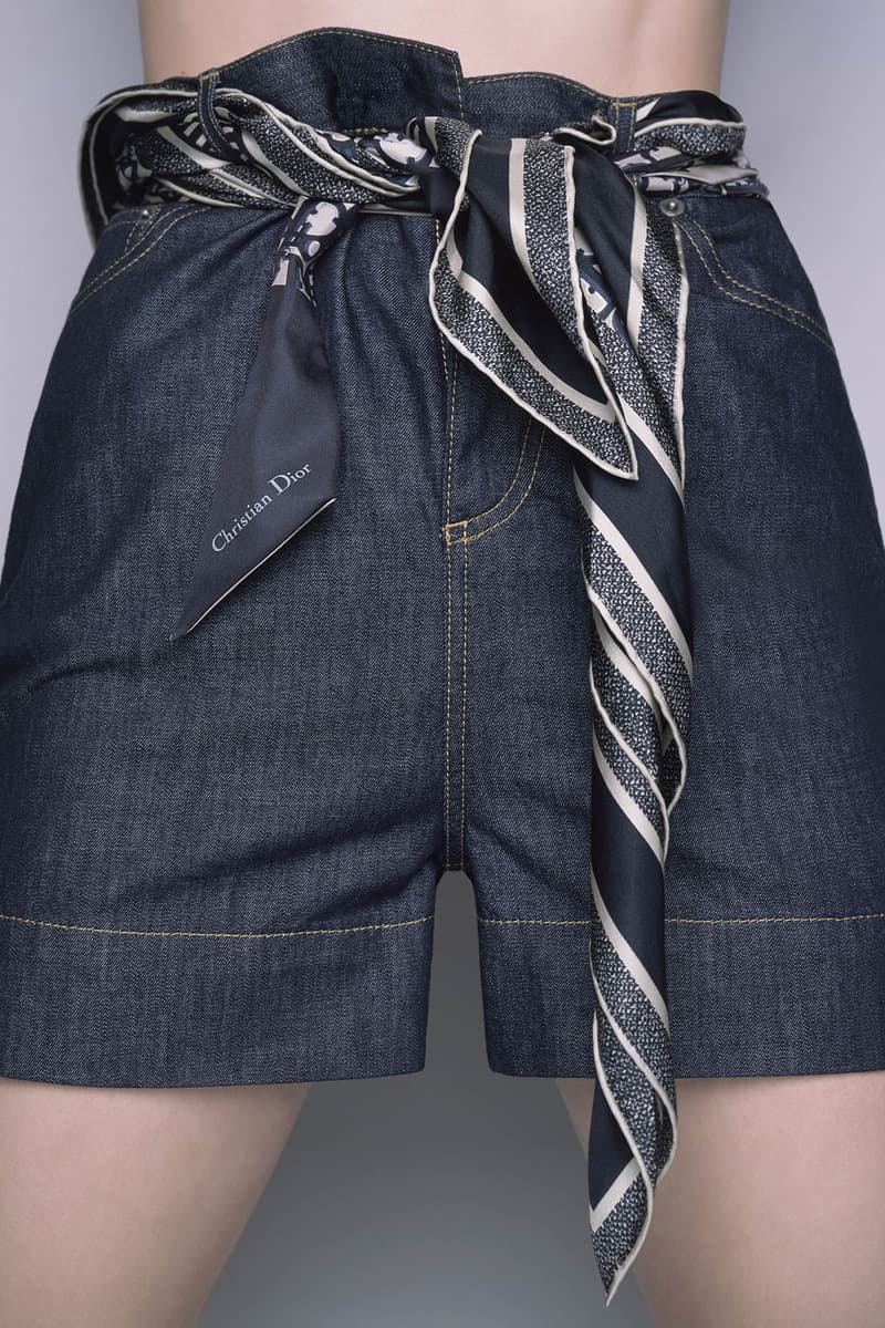 Dior Fall Winter 2021 Silk Scarves Denim Shorts Belt