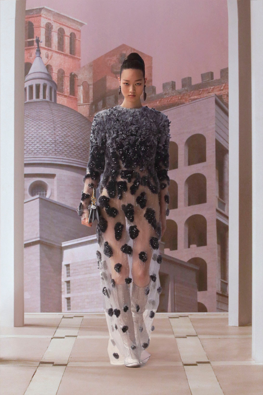 fendi kim jones fall winter couture collection runway rome italy kate moss watch 
