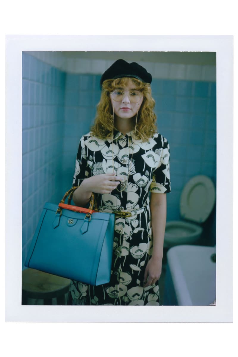 gucci diana handbag blue dress campaign