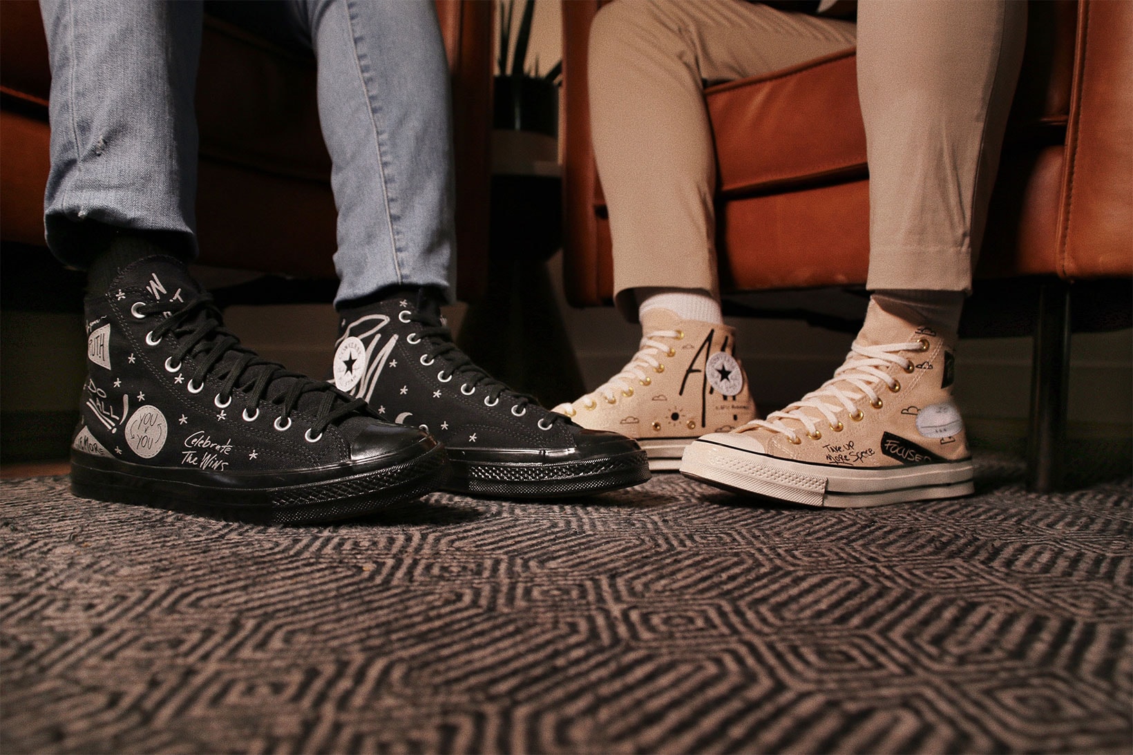 issa rae converse by you chuck 70 nicky fulcher collaboration black beige
