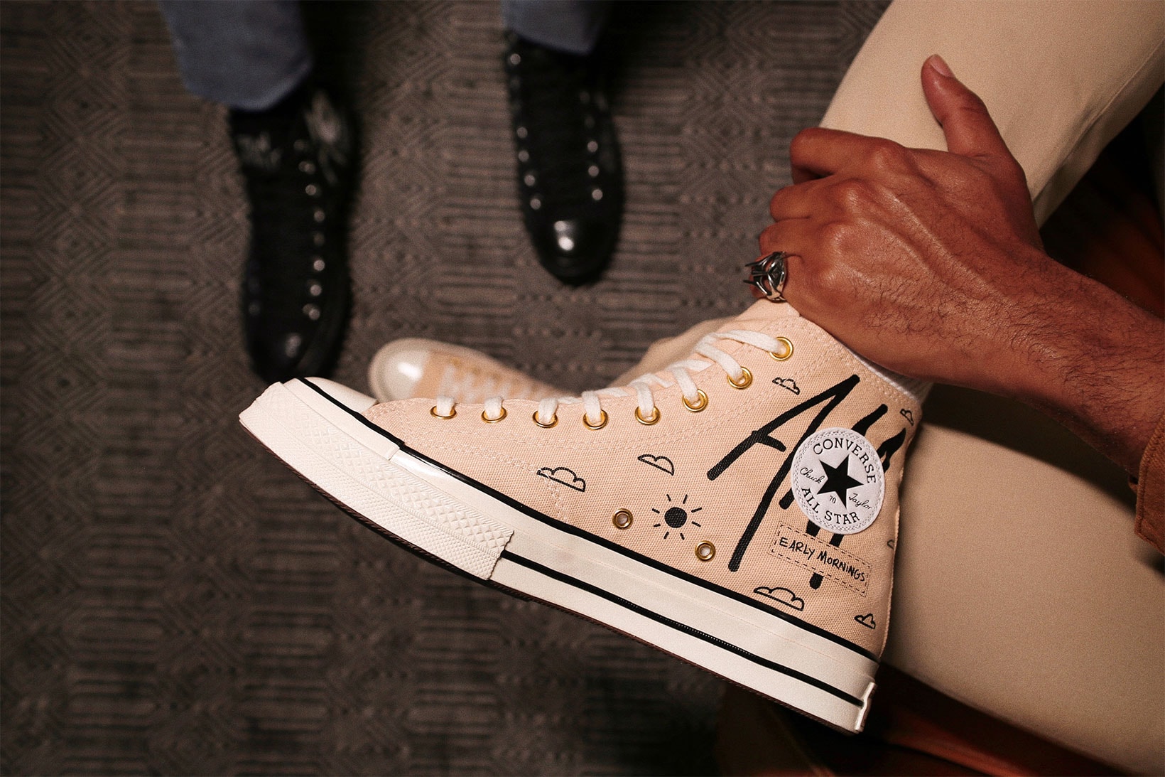 issa rae converse by you chuck 70 nicky fulcher collaboration beige hands