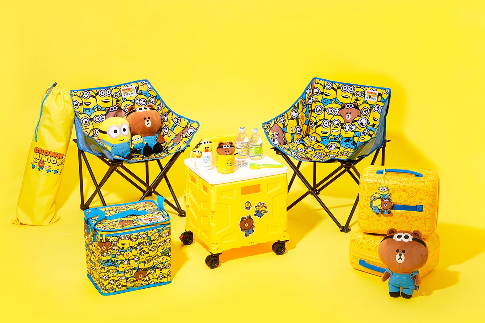 Minions LINE FRIENDS Collaboration BROWN SALLY Camping Outdoor Equipment Chair