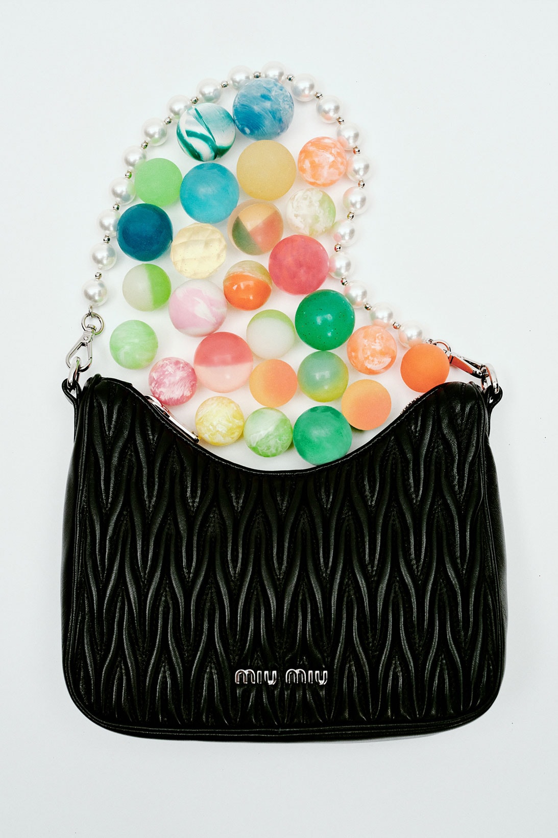 Miu Miu Qixi Chinese Valentine's Day Matelasse Black Handbag Beads