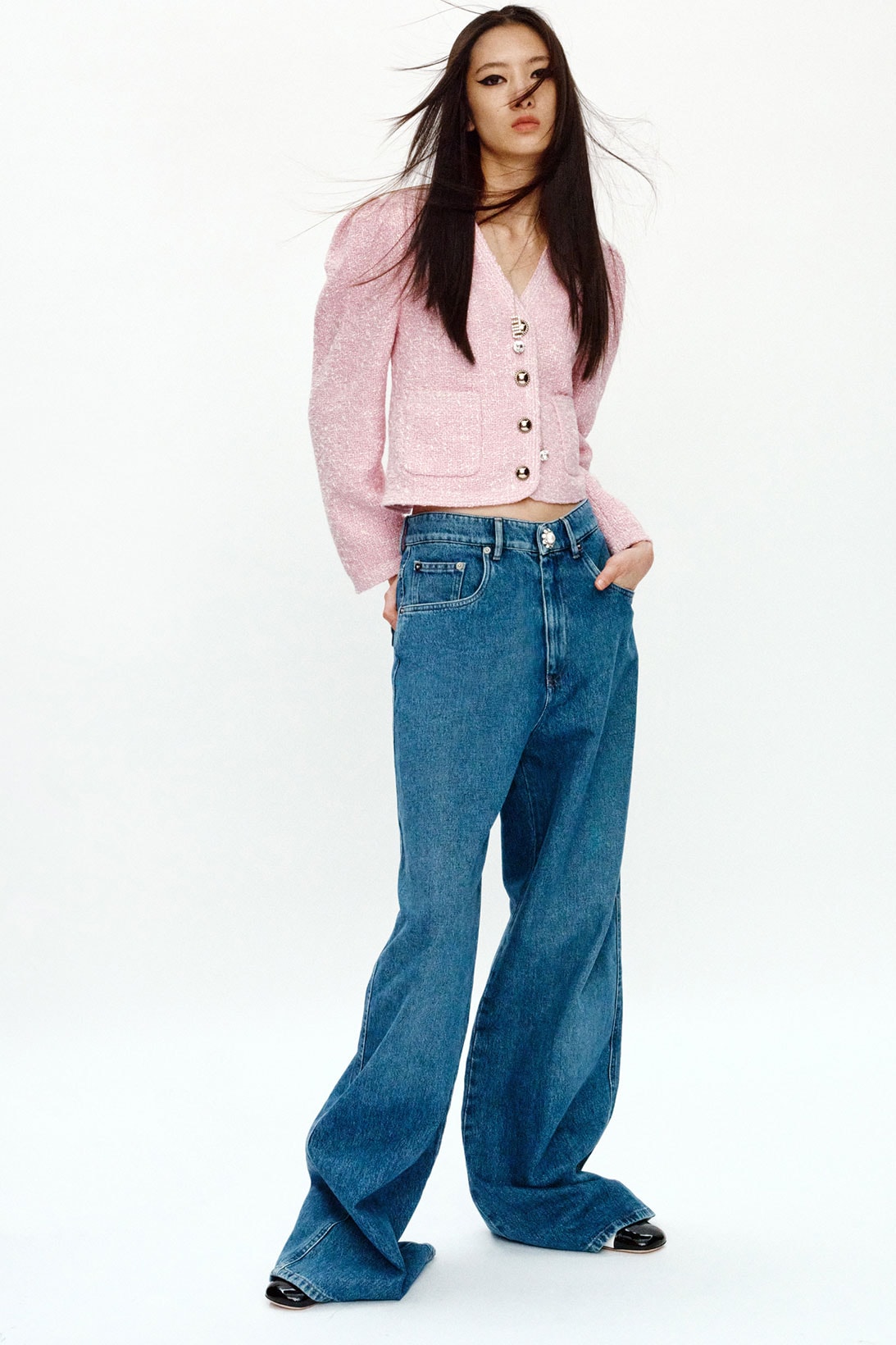Miu Miu Qixi Chinese Valentine's Day Pink Jacket Denim Jeans